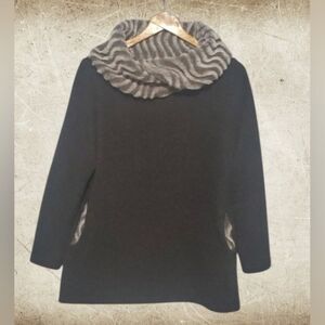 Trisha Tyler sweater women's size small S greyish brown tan cowl neck fa…